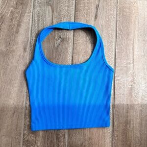 Blue halter top